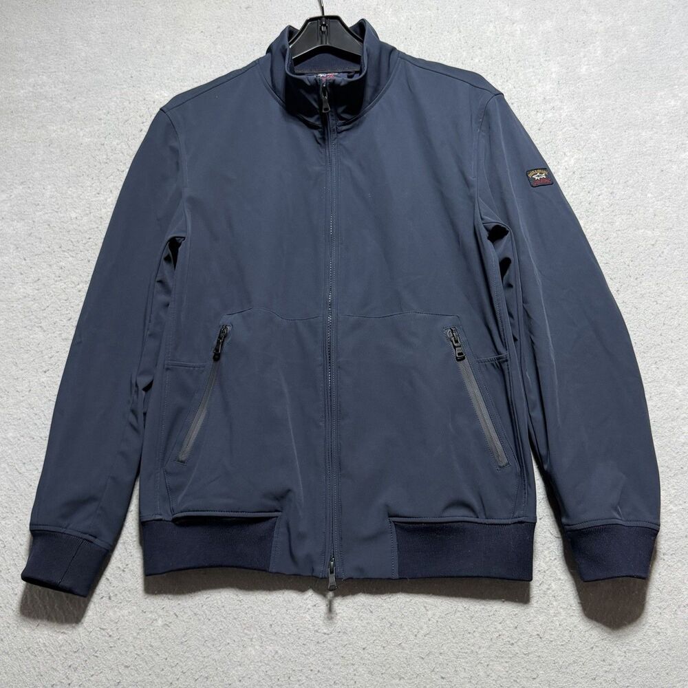 Paul Shark Yachting Jacket Men Medium Navy Blue Full Zip Re-Light Shell Stretch